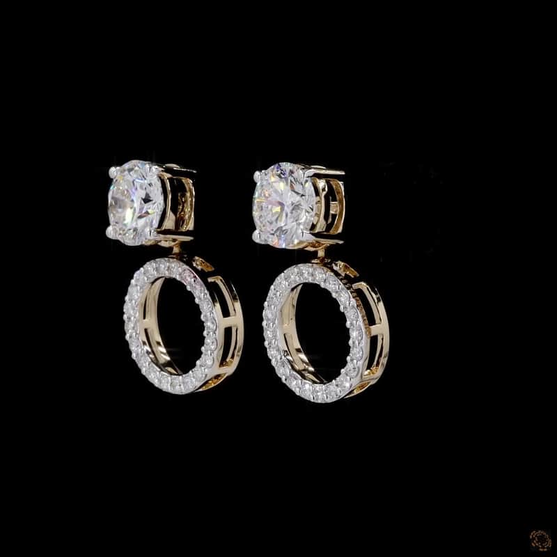 Solitaire Circle Drop Earrings 4