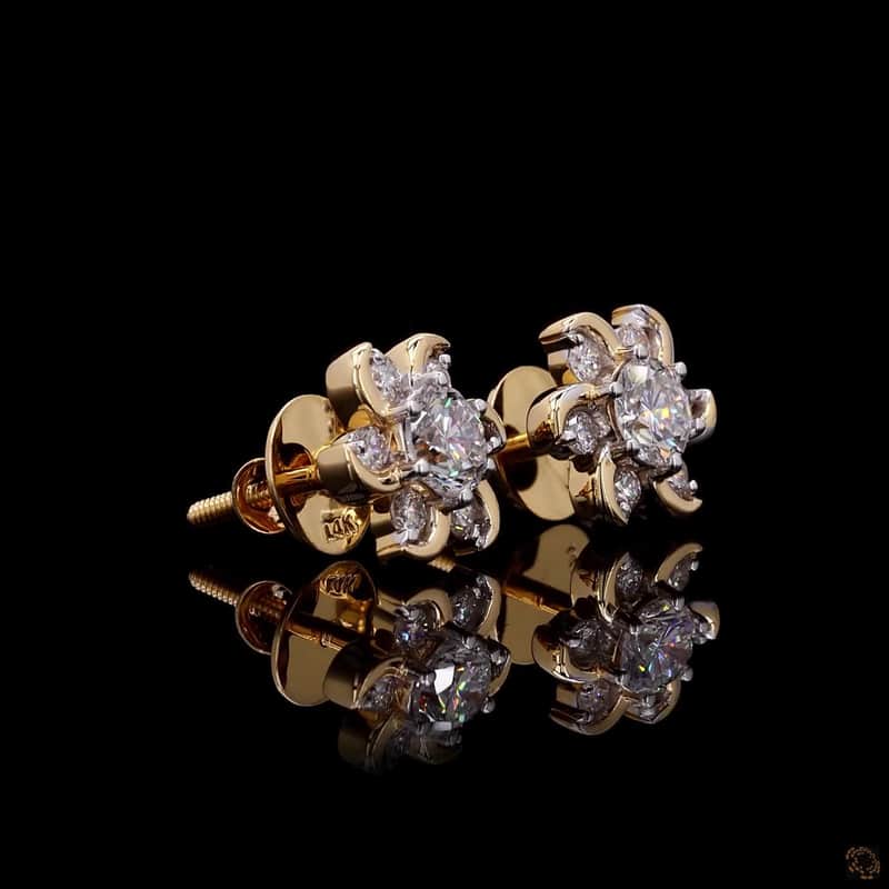 Scroll Floral Stud Earrings 2