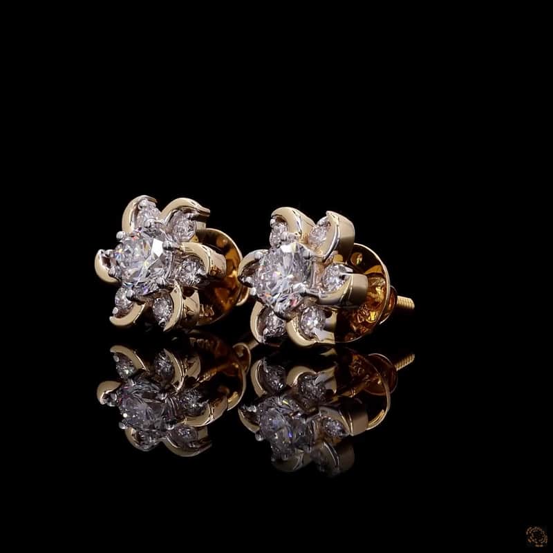 Scroll Floral Stud Earrings 3