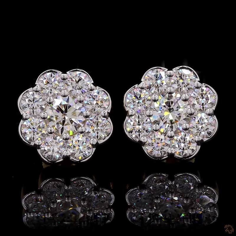 Floral Cluster Stud Earrings 2
