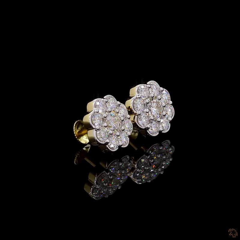 Floral Cluster Stud Earrings 3