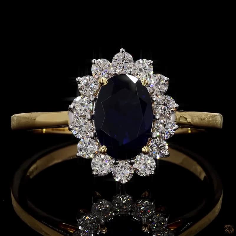 Oval Sapphire Halo Ring 2