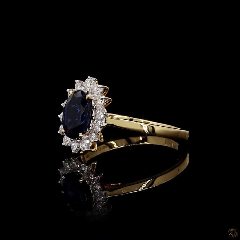 Oval Sapphire Halo Ring 3