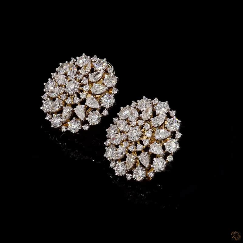 Tiered Pear Cluster Stud Earrings 2