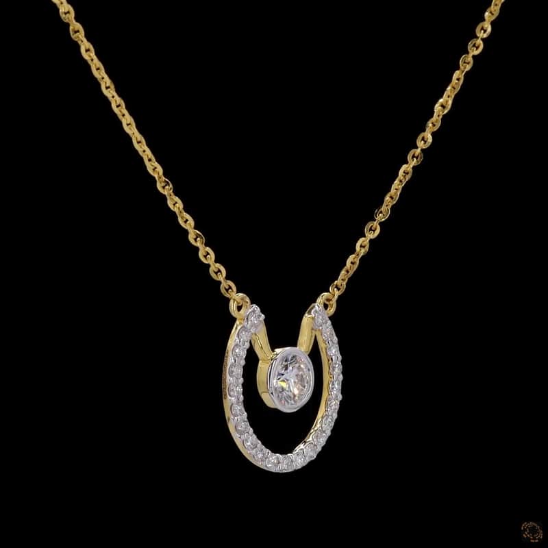 Horseshoe Floating Diamond Pendant 2