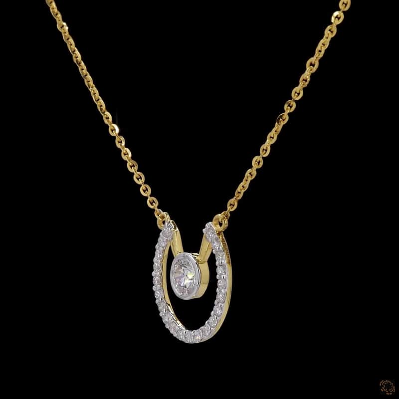 Horseshoe Floating Diamond Pendant 3