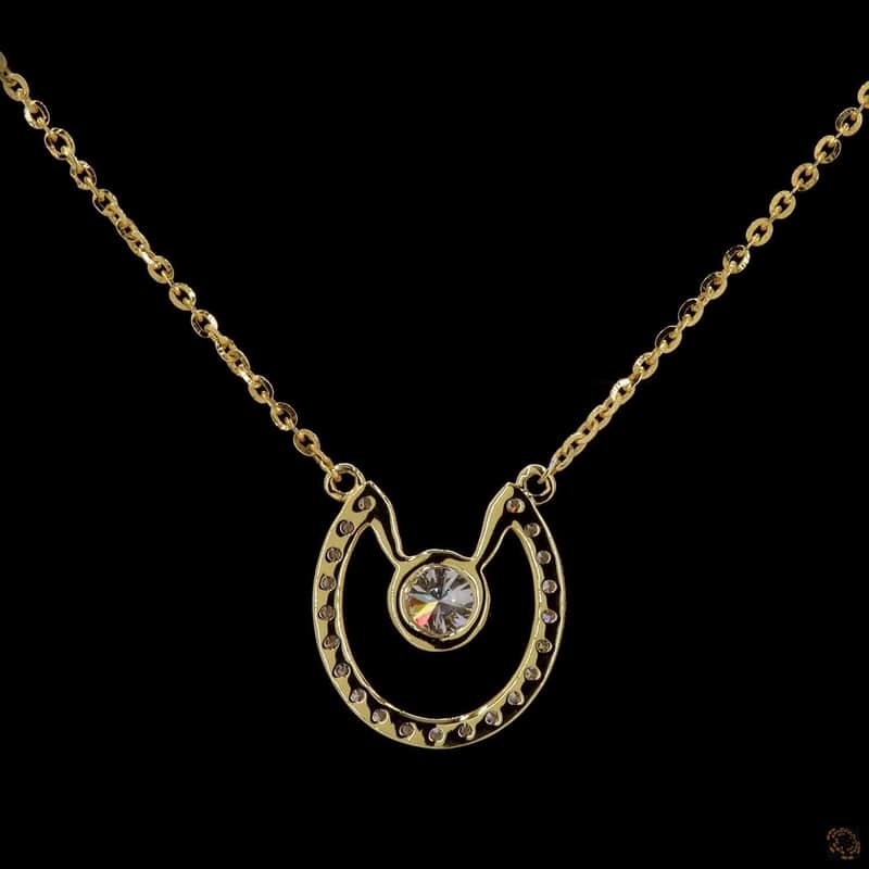 Horseshoe Floating Diamond Pendant 4