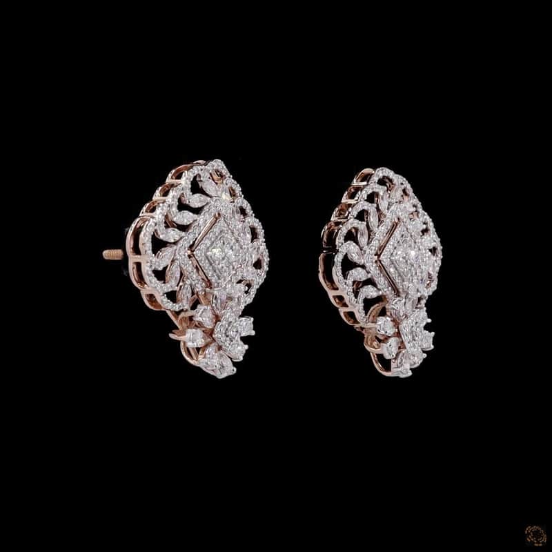 Floral Rhombus Cluster Earrings 2