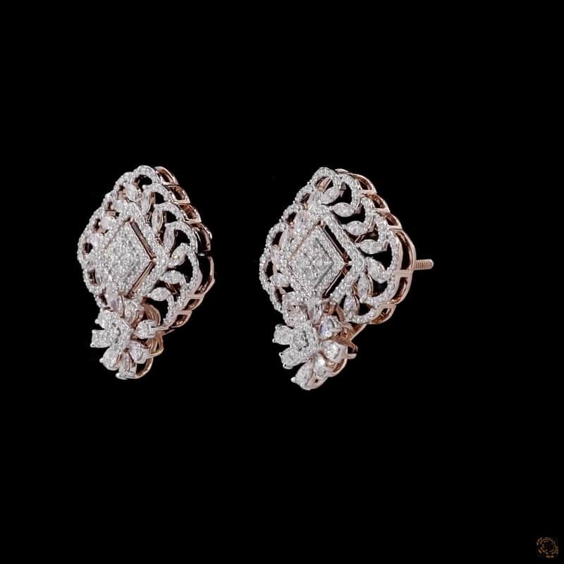 Floral Rhombus Cluster Earrings 3