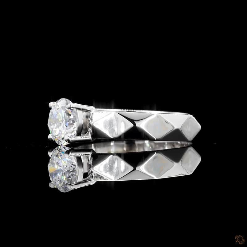 Faceted Band Solitaire Ring 2