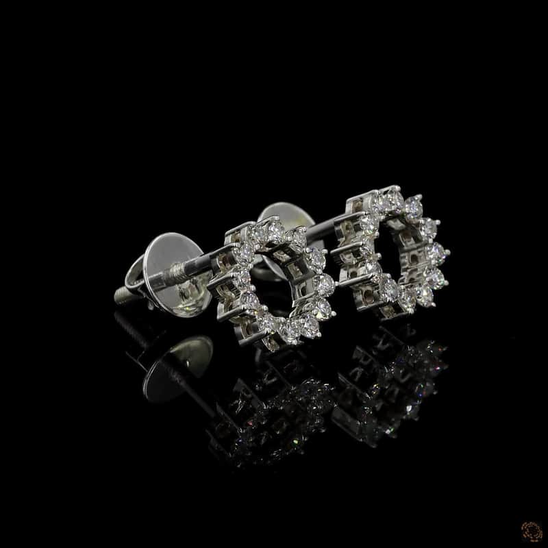 Open Circle Wreath Stud Earrings 2
