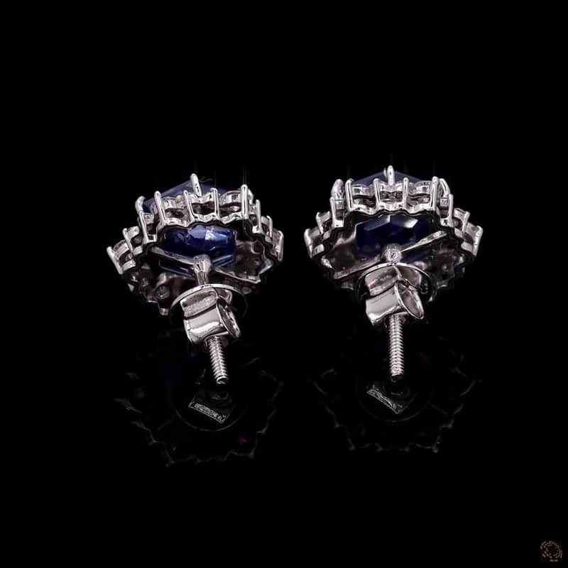 Hexagon Halo Stud Earrings 2