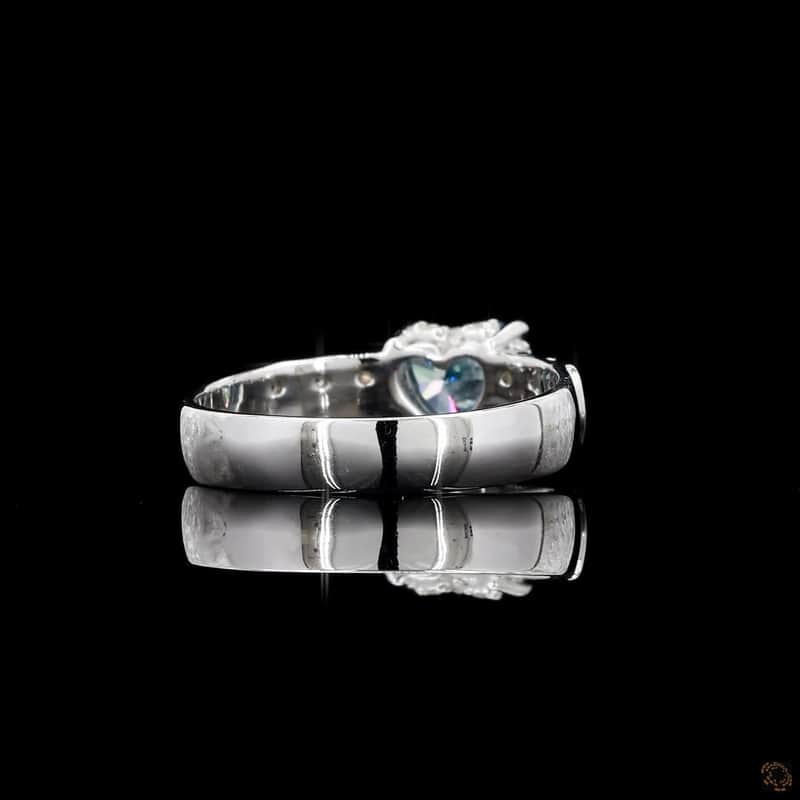 Heart Gemstone Leaf Ring 2
