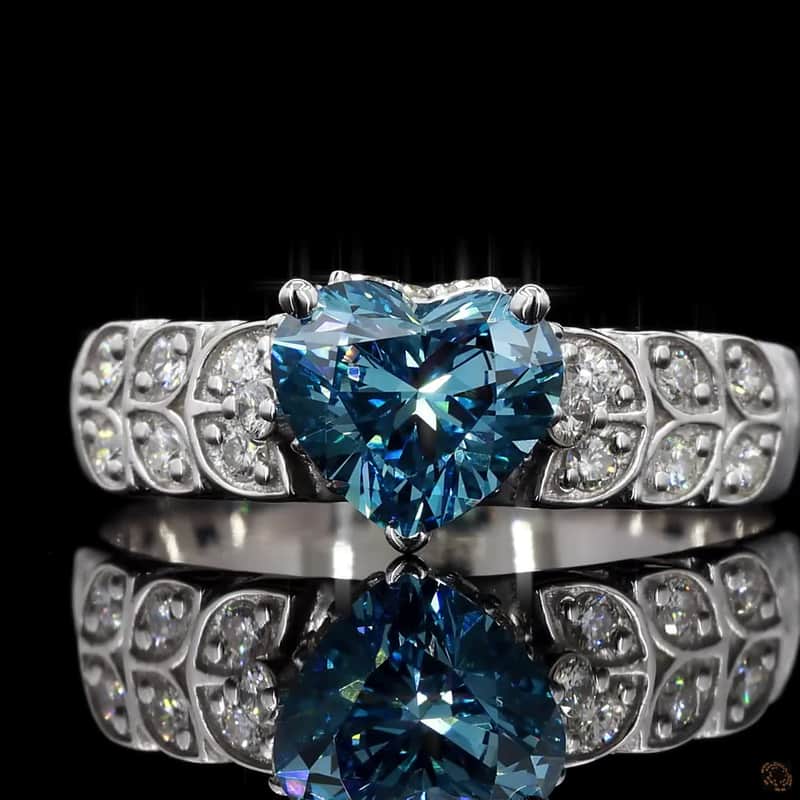 Heart Gemstone Leaf Ring 3