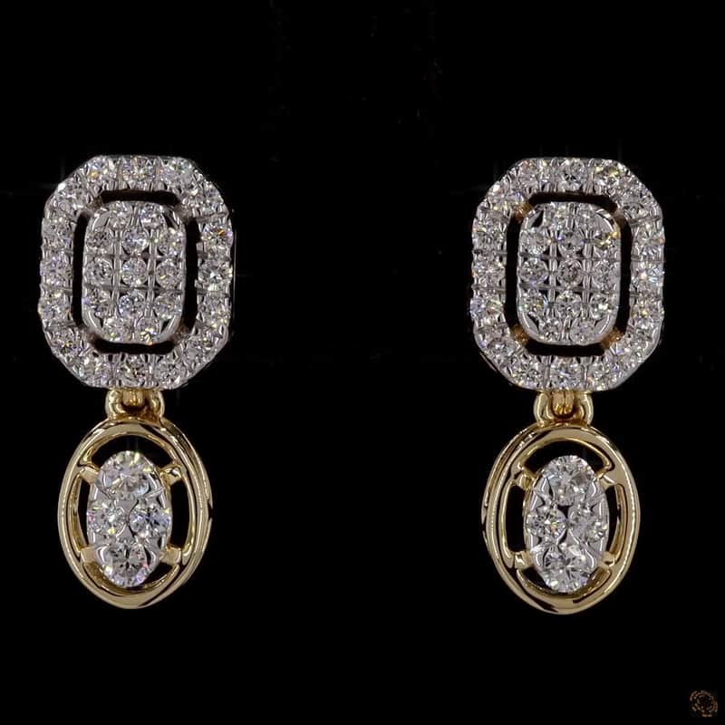 Rectangle Oval Drop Earrings 2