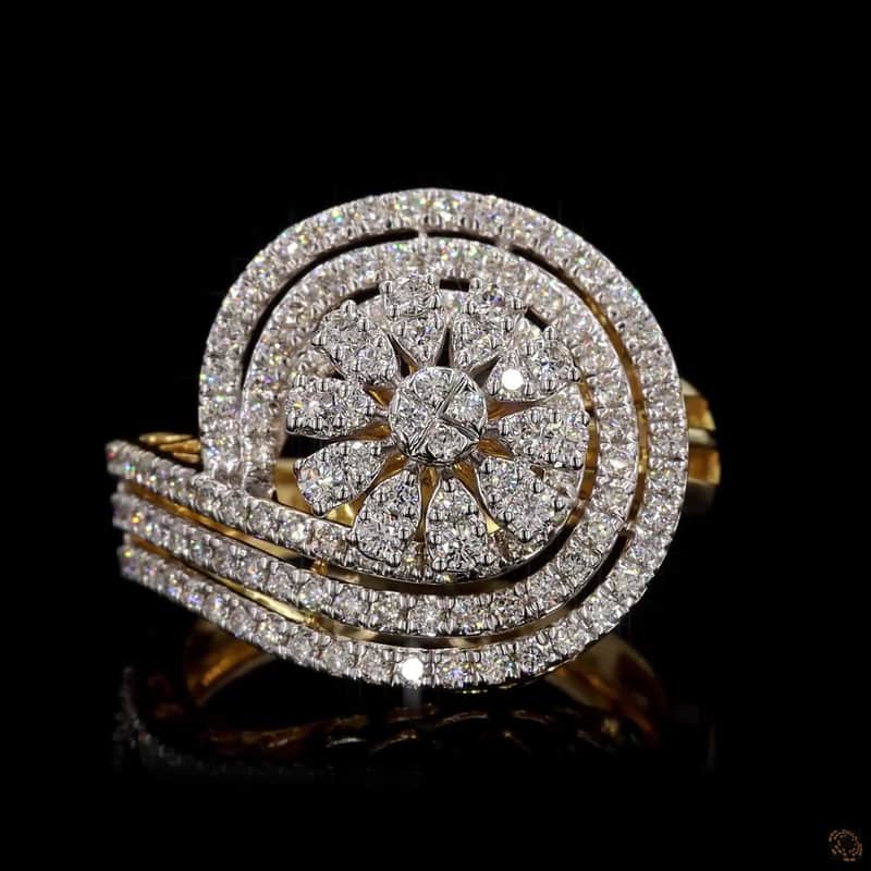 Spiral Floral Diamond Ring 2