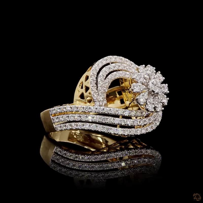 Spiral Floral Diamond Ring 3