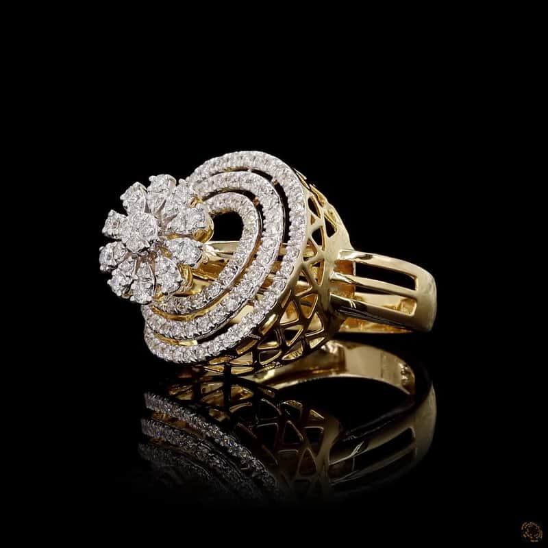 Spiral Floral Diamond Ring 4