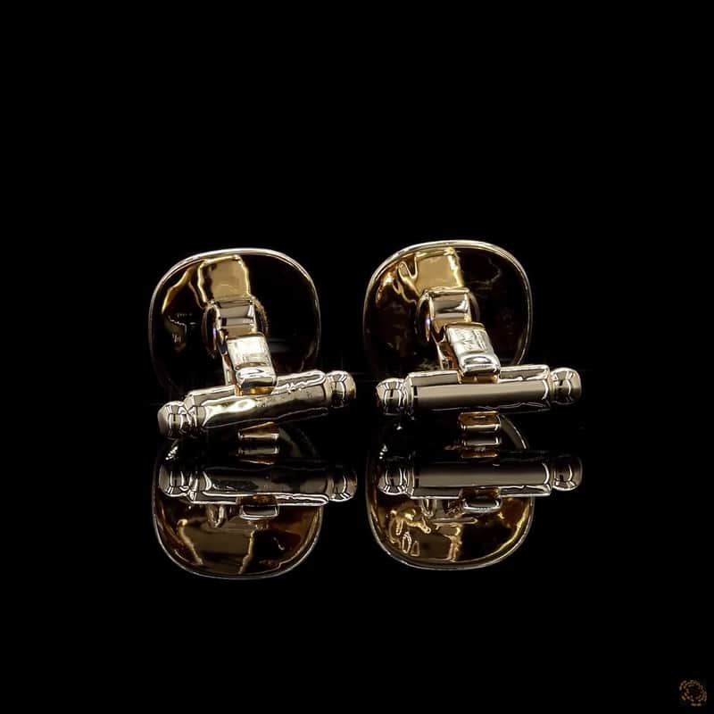 Cushion Enamel Diamond Cufflinks 4