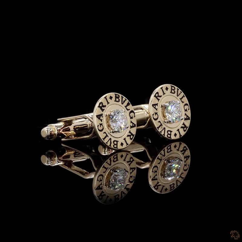 Round Disc Solitaire Cufflinks 2