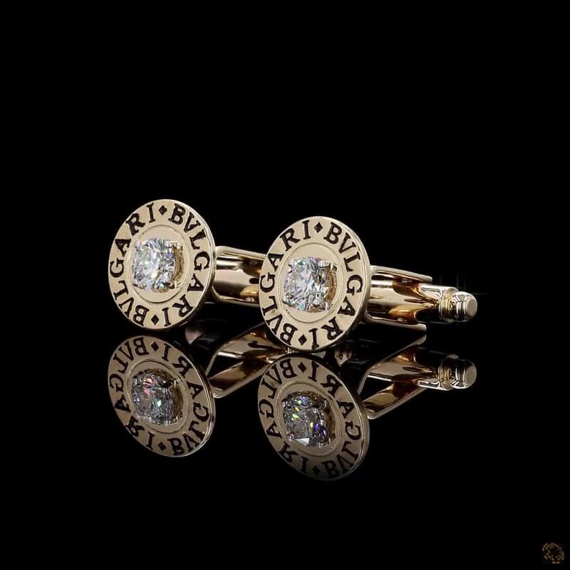 Round Disc Solitaire Cufflinks 3