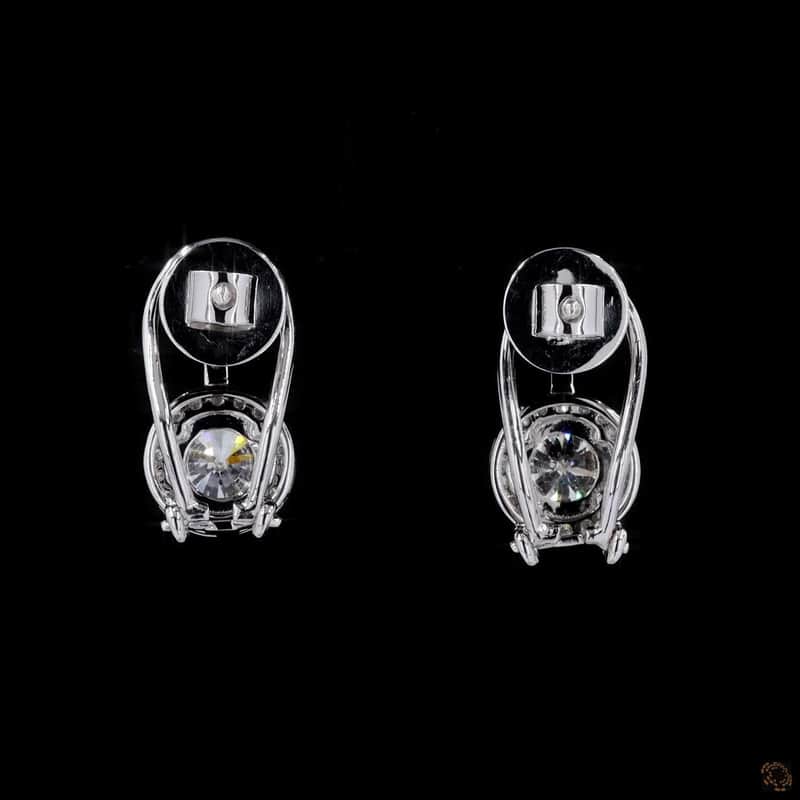 Round Halo Drop Earrings 4