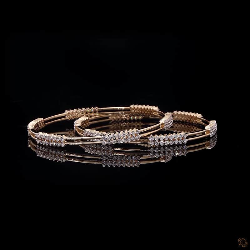 Diamond Station Bangle Pair 4