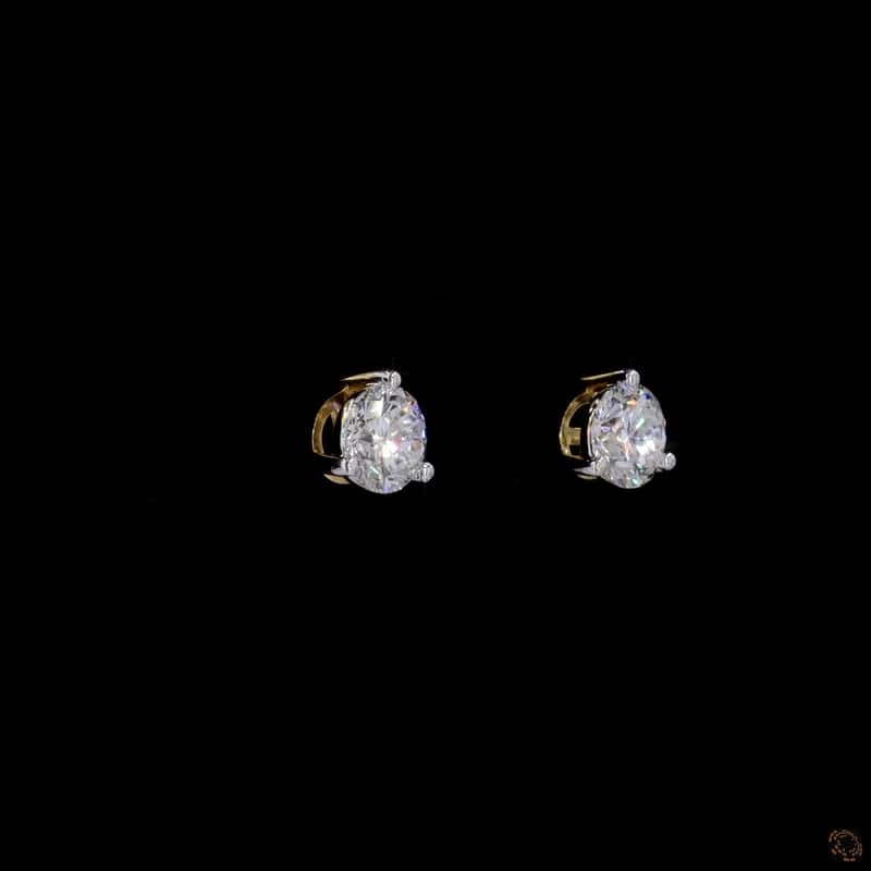 Round Solitaire Stud Earrings 3