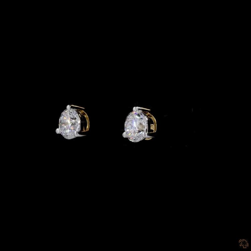 Round Solitaire Stud Earrings 4