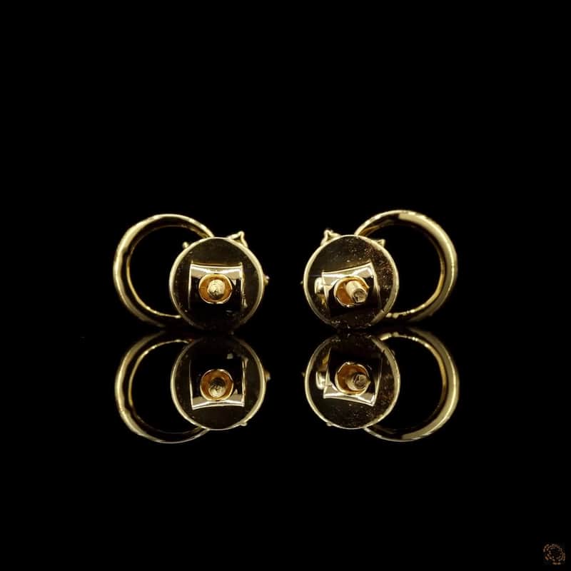Floral Circle Frame Stud Earrings 3