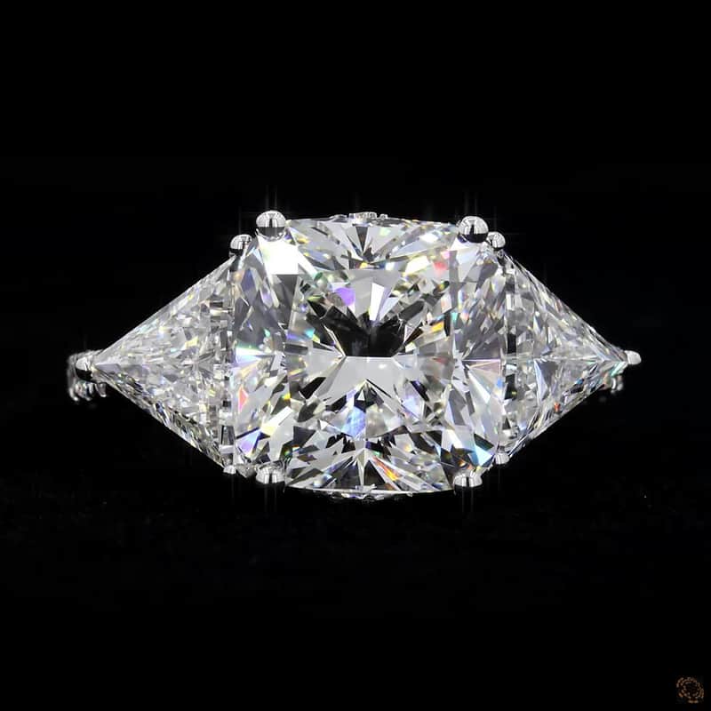 Cushion Trillion Three-Stone Ring 2