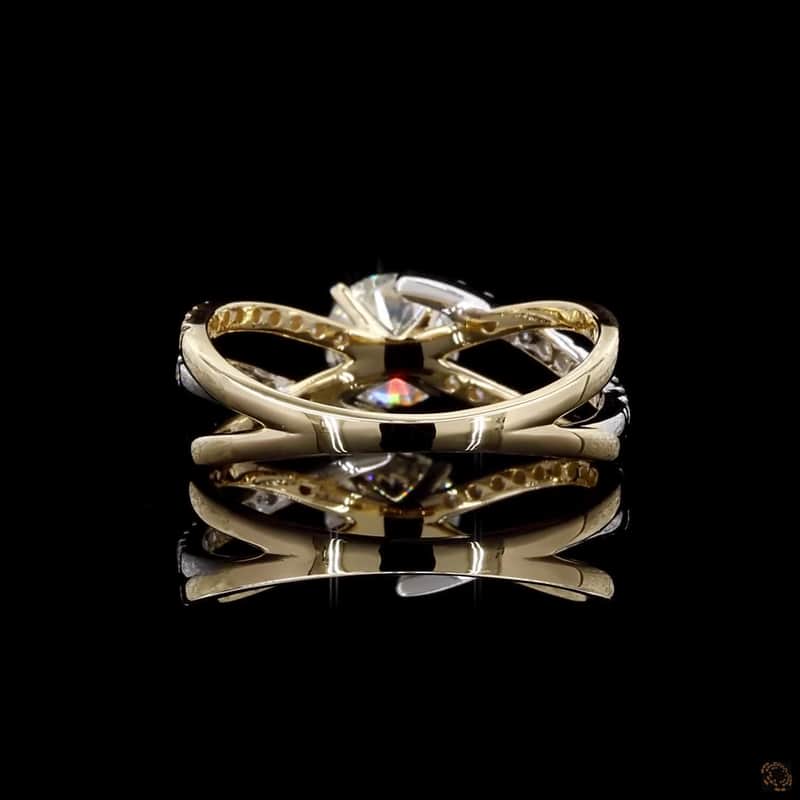 Crossover Pavé Solitaire Ring 2