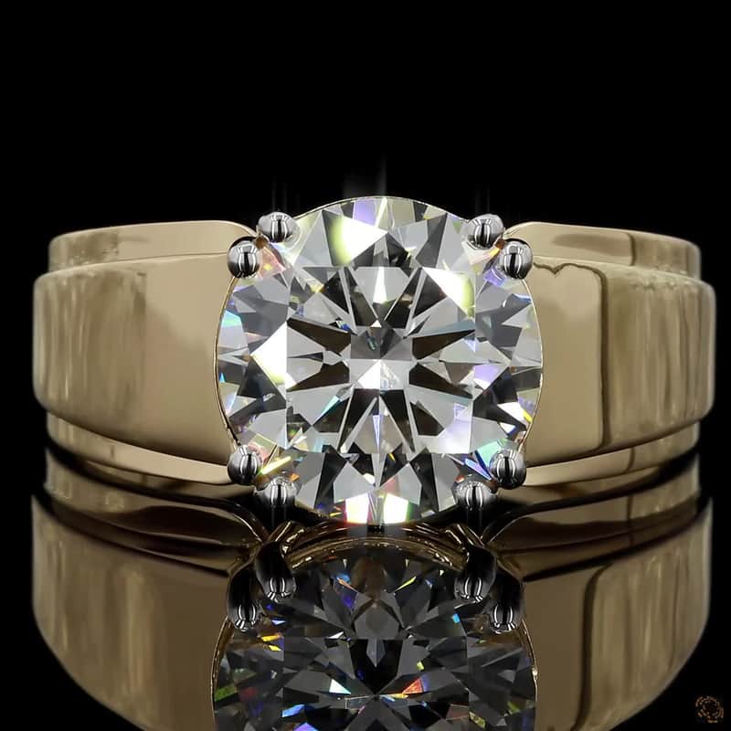 Wide Band Solitaire Ring 2