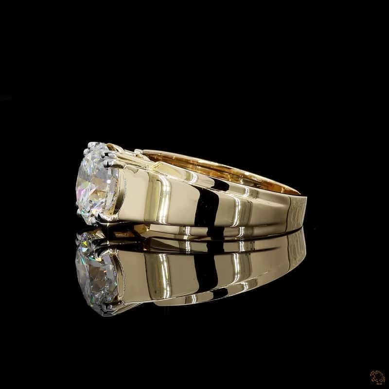 Wide Band Solitaire Ring 4