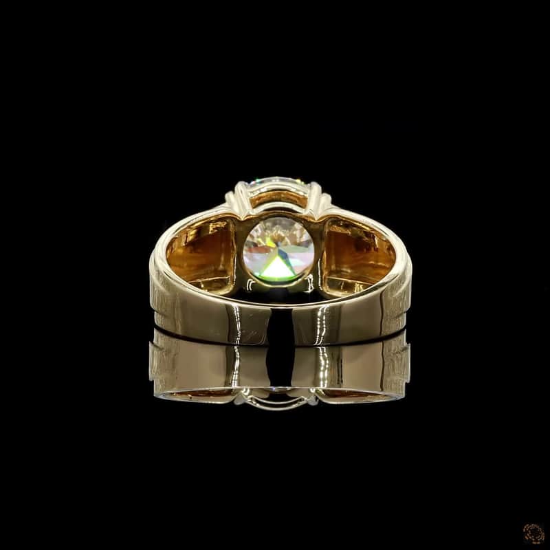 Wide Band Solitaire Ring 5