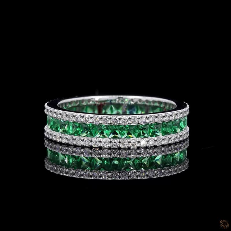 Emerald Triple-Row Eternity Ring 2