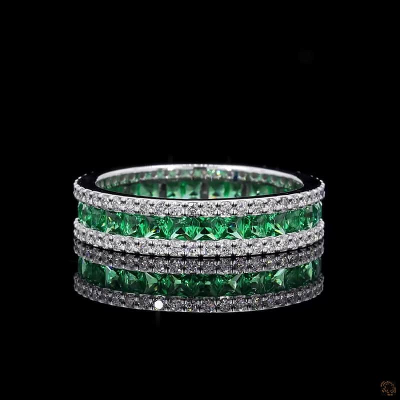 Emerald Triple-Row Eternity Ring 3