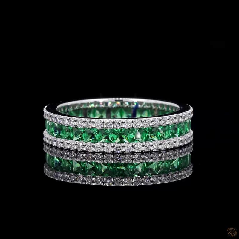 Emerald Triple-Row Eternity Ring 4