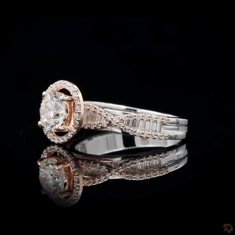 Twisted Baguette Halo Ring 3