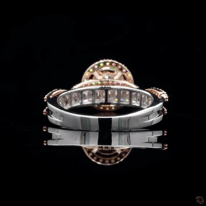 Twisted Baguette Halo Ring 4