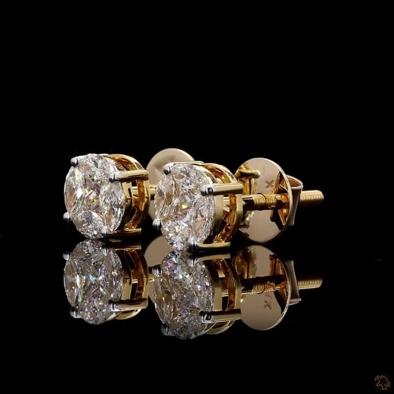 Marquise Cluster Stud Earrings 3