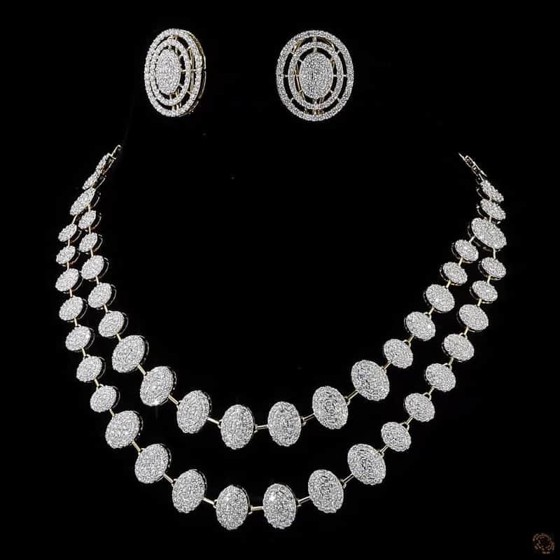 Pavé Oval Cluster Necklace Set 4