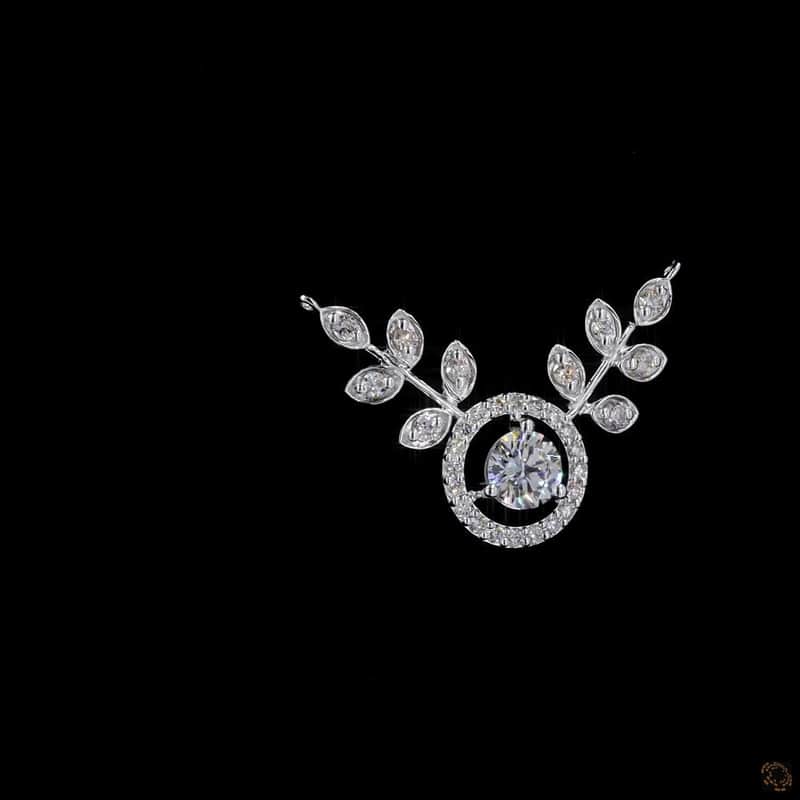 Marquise Leaf Halo Pendant 2