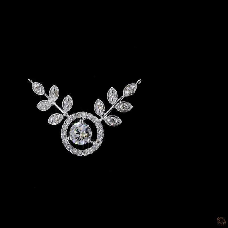 Marquise Leaf Halo Pendant 3