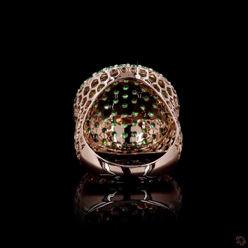 Green Pavé Dome Ring 2