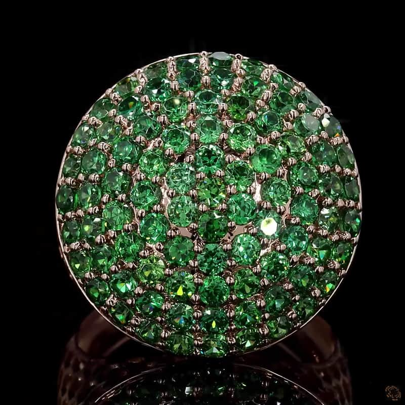 Green Pavé Dome Ring 3