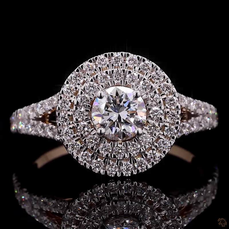 Double Halo Split-Shank Ring 2